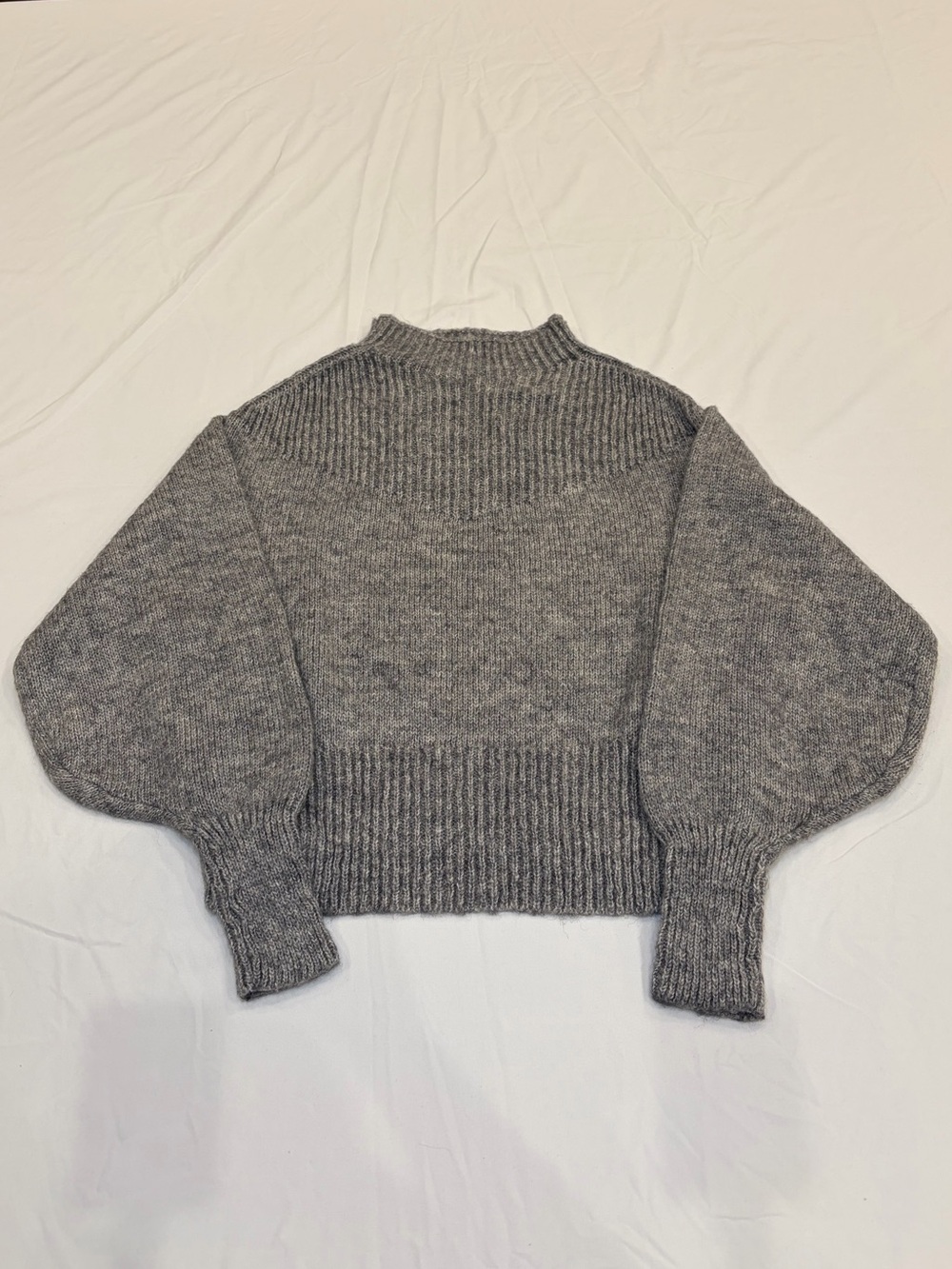 Zenana Chunky Knit Mock Neck Sweater Gray Women’s Large